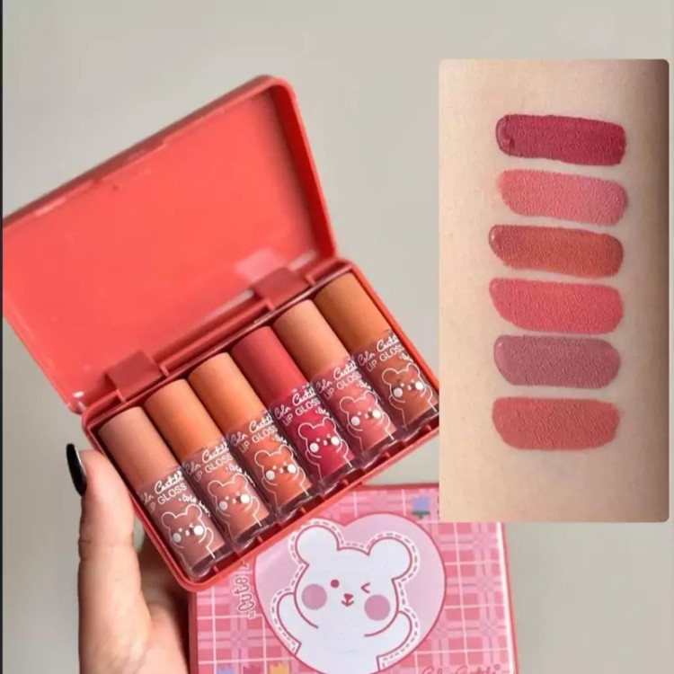 رژ لب مایع مینی طرح خرس Cute Bear پک ۶ عددی