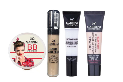 پک آرایشی گابرینی شامل بیبیکرم، کرمپودر، پرایمر و کانسیلر