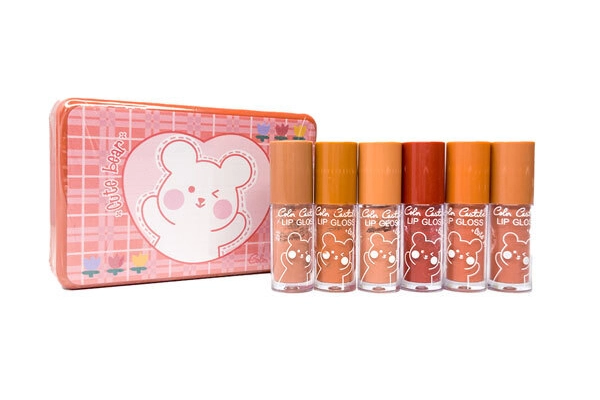 رژ لب مایع مینی طرح خرس Cute Bear پک ۶ عددی با رنگ‌های متنوع و طراحی فانتزی