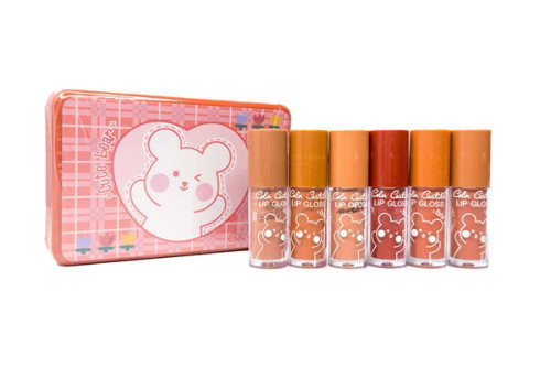 رژ لب مایع مینی طرح خرس Cute Bear پک ۶ عددی با رنگهای متنوع و طراحی فانتزی