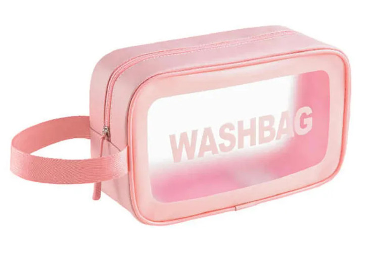 واش بگ ضدآب مناسب لوازم آرایش و سفر صورتی