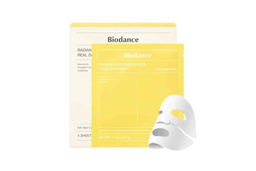 تصویر ماسک ورقهای روشنکننده بیودنس مدل Brightening مناسب رفع کدری پوست